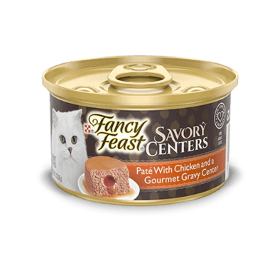 Fancy feast gravy in the middle top